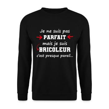 I'm not perfect, but I'm a handyman - Unisex Sweatshirt - black - Front - Alina (178cm) & Michal (187cm)