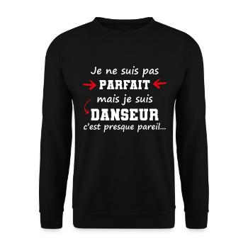 cadeau marrant danseur danse homme parfait - Sweat-shirt Unisexe - noir - Devant - Alina (178cm) & Michal (187cm)