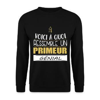 Primeur - Fruit - Légume - Mâraicher - Cadeau - Sweat-shirt Unisexe - noir - Devant - Alina (178cm) & Michal (187cm)