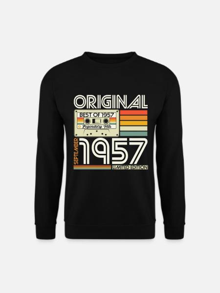 September 1957 Vintage Retro Jahrgang Geburtstag - Unisex Pullover - Schwarz