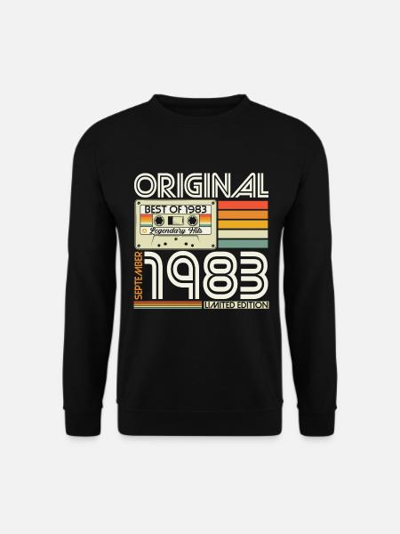 September 1983 Vintage Retro Jahrgang Geburtstag - Unisex Pullover - Schwarz