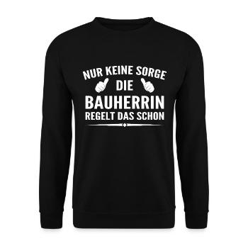 Hausbau Bauleiterin Bauherrin - Unisex Pullover - Schwarz - Vorne - Alina (178cm) & Michal (187cm)