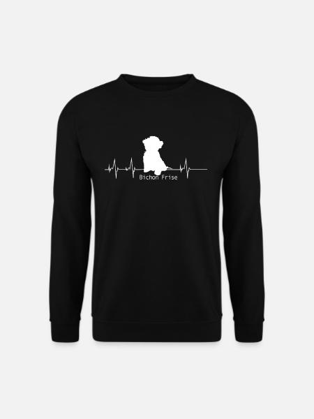 Bichon Frise Heartbeat Geschenk - Unisex Pullover - Schwarz