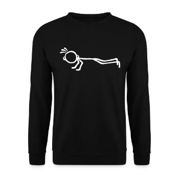 Sport gym stickman push-ups - Unisex Sweatshirt - black - Front - Alina (178cm) & Michal (187cm)