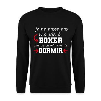 cadeau marrant boxe boxeur - Sweat-shirt Unisexe - noir - Devant - Alina (178cm) & Michal (187cm)