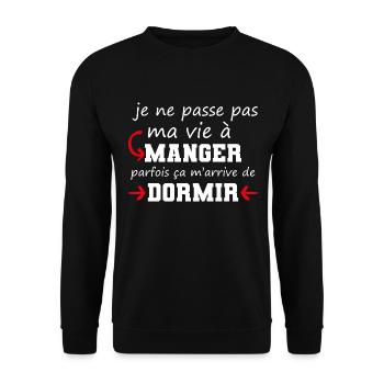 cadeau drôle gros mangeur gourmand manger - Sweat-shirt Unisexe - noir - Devant - Alina (178cm) & Michal (187cm)