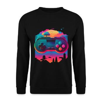 Console rétro - Sweat-shirt Unisexe - noir - Devant - Alina (178cm) & Michal (187cm)