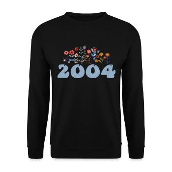 2004 Floral Pattern 2004 Floral Theme Flowers 2004 - Unisex Sweatshirt - black - Front - Alina (178cm) & Michal (187cm)