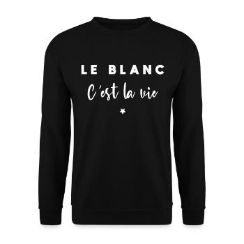 Le blanc c est la vie - Sweat-shirt Unisexe - noir - Devant - Alina (178cm) & Michal (187cm)