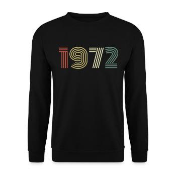 1972 Anniversaire Millésime 1972 Cadeau 1972 - Sweat-shirt Unisexe - noir - Devant - Alina (178cm) & Michal (187cm)