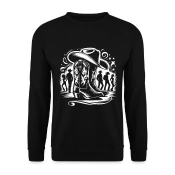 Line Dancing Country Dance - Line Dance Tanzen - Unisex Pullover - Schwarz - Vorne - Alina (178cm) & Michal (187cm)