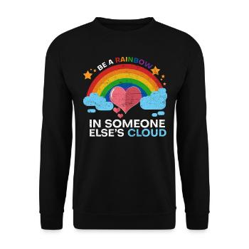 Regenbogen Herz Liebe - Unisex Pullover - Schwarz - Vorne - Alina (178cm) & Michal (187cm)