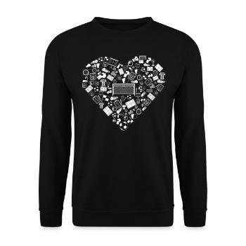 J'aime le football | Stade de sports de balle - Sweat-shirt Unisexe - noir - Devant - Alina (178cm) & Michal (187cm)