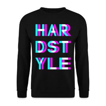 Hardstyle - Musik - Fastival -Rave -Edm - 3 d look - Unisex Pullover - Schwarz - Vorne - Alina (178cm) & Michal (187cm)