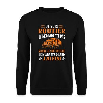 Je suis routier - Sweat-shirt Unisexe - noir - Devant - Alina (178cm) & Michal (187cm)