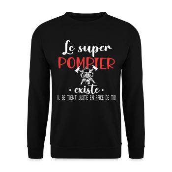 Pompier Caserne Militaire Métier Humour Incendie - Sweat-shirt Unisexe - noir - Devant - Alina (178cm) & Michal (187cm)