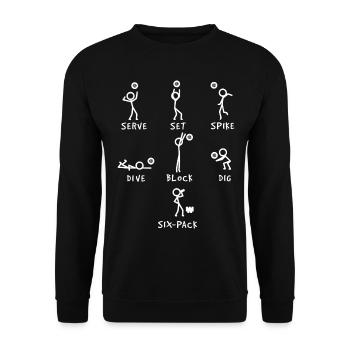 Techniques de volley-ball - Sweat-shirt Unisexe - noir - Devant - Alina (178cm) & Michal (187cm)