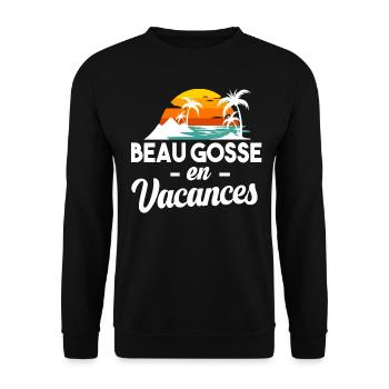 Vacances été plage palmier cadeau humour homme - Sweat-shirt Unisexe - noir - Devant - Alina (178cm) & Michal (187cm)