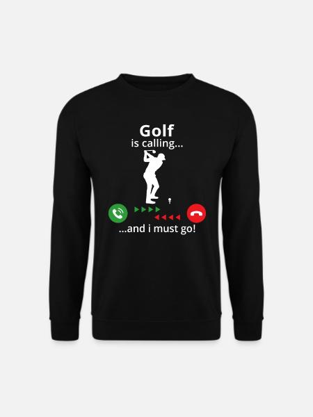 golf kaller...og jeg må gå! golf t-skjorte - Genser unisex - svart