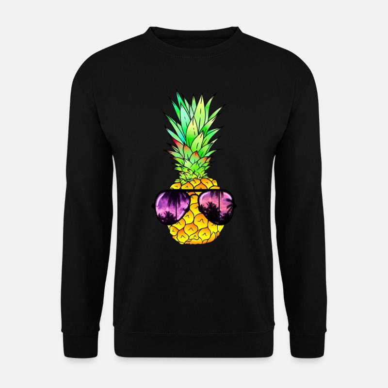 cool pineapple with sunglasses - Unisex Sweatshirt - black