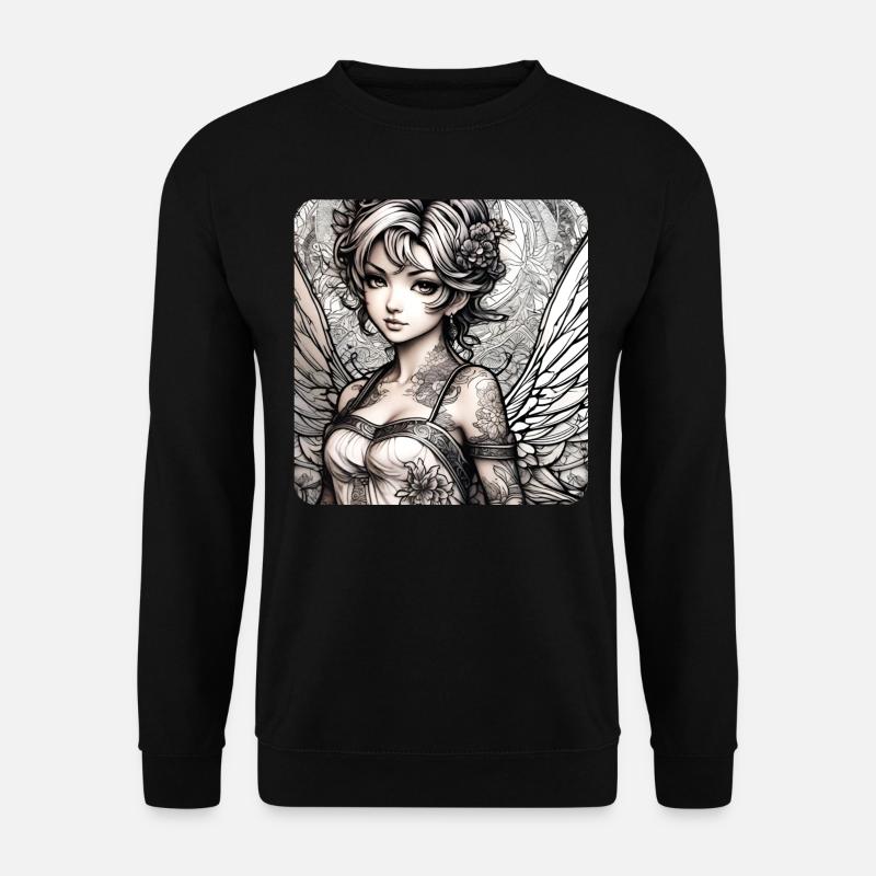 Niedlicher Engel mit Tattoos - Unisex Pullover - Schwarz