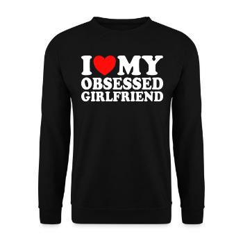 Adore Ma Copine J'aime Ma Petite Amie Obsédée - Sweat-shirt Unisexe - noir - Devant - Alina (178cm) & Michal (187cm)