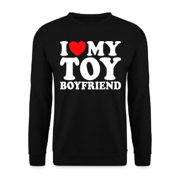 Love my boyfriend humor I love my boyfriend - Unisex Sweatshirt - black - Front - Alina (178cm) & Michal (187cm)