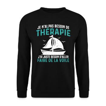 j'ai juste besoin d'aller faire de la voile - Sweat-shirt Unisexe - noir - Devant - Alina (178cm) & Michal (187cm)