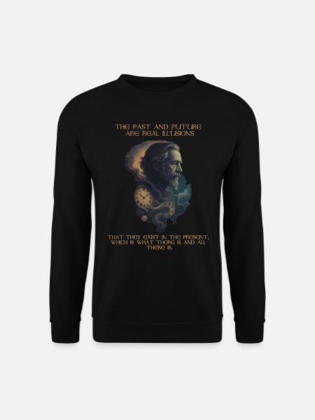 Alan Watts Time Quote Art - Unisex Sweatshirt - black
