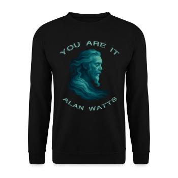 Vous êtes Alan Watts Art - Sweat-shirt Unisexe - noir - Devant - Alina (178cm) & Michal (187cm)