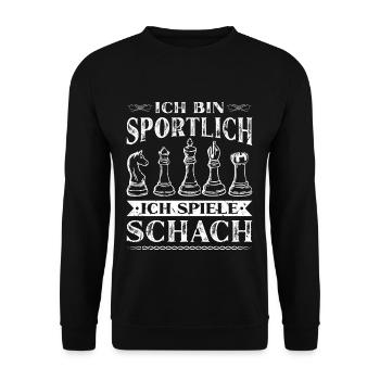 Lustig Schach Schachspieler - Unisex Pullover - Schwarz - Vorne - Alina (178cm) & Michal (187cm)