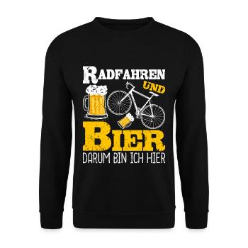 Radfahren Bier Fahrradfahrer Fahrrad - Unisex Pullover - Schwarz - Vorne - Alina (178cm) & Michal (187cm)