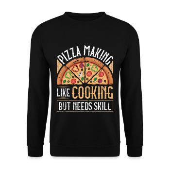Pizza Backen Lustig Pizzabäcker - Unisex Pullover - Schwarz - Vorne - Alina (178cm) & Michal (187cm)