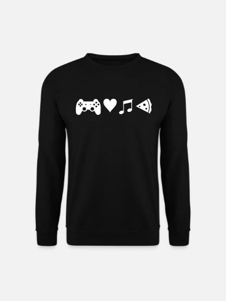 Game Love Music Pizza - Unisex Sweatshirt - black