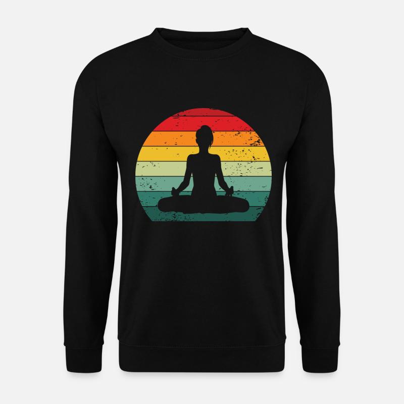 Yoga Meditation Namaste Lotus Vintage Om Chakra - Unisex Pullover - Schwarz