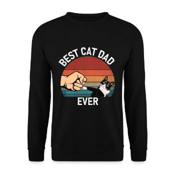 Cat Dad Best Cat Dad Ever Cat Lovers - Unisex Sweatshirt - black - Front - Alina (178cm) & Michal (187cm)