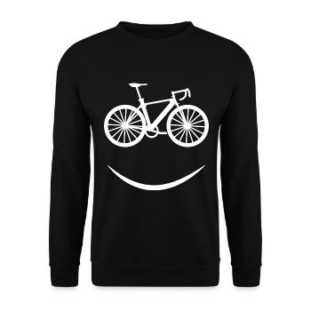 Bicycle Smilie Mountain Bike Cyclist Gift - Unisex Sweatshirt - black - Front - Alina (178cm) & Michal (187cm)