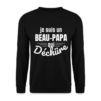 beau-père - Je suis un beau papa qui déchire - Sweat-shirt Unisexe - noir - Devant - Alina (178cm) & Michal (187cm)