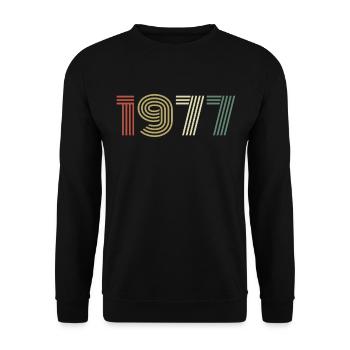1977 Birthday Vintage 1977 Gift 1977 - Unisex Sweatshirt - black - Front - Alina (178cm) & Michal (187cm)