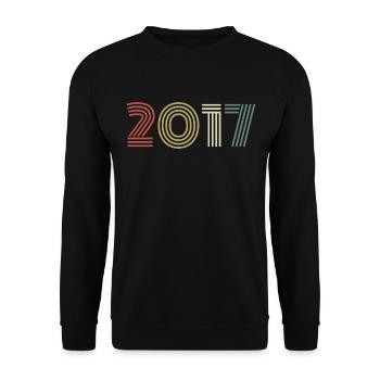 2017 Birthday Vintage 2017 Gift 2017 - Unisex Sweatshirt - black - Front - Alina (178cm) & Michal (187cm)