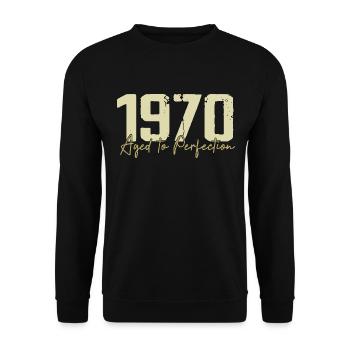 Original 1970 Rétro Cadeau d’anniversaire des années 1970 Années 1970 - Sweat-shirt Unisexe - noir - Devant - Alina (178cm) & Michal (187cm)