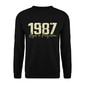 Original 1987 Rétro 1987 Cadeau d’anniversaire 1987 - Sweat-shirt Unisexe - noir - Devant - Alina (178cm) & Michal (187cm)