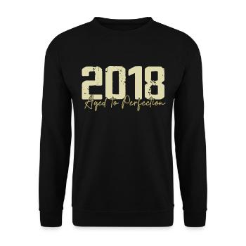 Original 2018 Rétro 2018 Cadeau d’anniversaire 2018 - Sweat-shirt Unisexe - noir - Devant - Alina (178cm) & Michal (187cm)