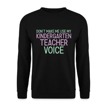Kindergarten Teacher Voice - Unisex Sweatshirt - black - Front - Alina (178cm) & Michal (187cm)