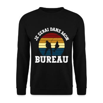 je serai dans mon bureau - Sweat-shirt Unisexe - noir - Devant - Alina (178cm) & Michal (187cm)