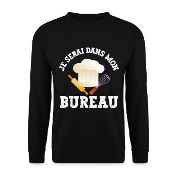 je serai dans mon bureau - Sweat-shirt Unisexe - noir - Devant - Alina (178cm) & Michal (187cm)