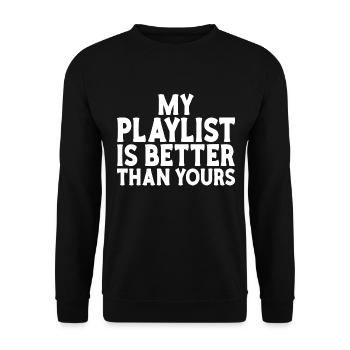 Playlist besser als dein DJ-Musiker - Unisex Pullover - Schwarz - Vorne - Alina (178cm) & Michal (187cm)
