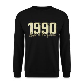 Original 1990 ' s Rétro 1990 ' s Cadeau d’anniversaire 1990 - Sweat-shirt Unisexe - noir - Devant - Alina (178cm) & Michal (187cm)