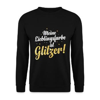 Glitzer ist meine Lieblingsfarbe Frauen Mädchen - Unisex Pullover - Schwarz - Vorne - Alina (178cm) & Michal (187cm)
