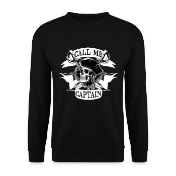 APPELEZ-MOI LE CAPITAINE CAPITAINE - Sweat-shirt Unisexe - noir - Devant - Alina (178cm) & Michal (187cm)